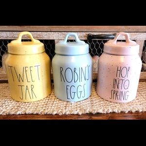 Rae Dunn Easter Baby Canisters TWEET JAR ROBINS EGGS HOP INTO SPRING